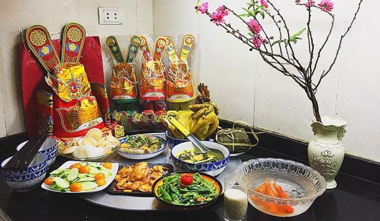 Lễ vật dâng lên trong lễ cúng Ông Công Ông Táo ngày 23 tháng Chạp